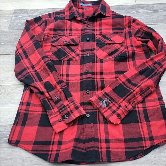 Port Authority red and black plaid shirt - Picture 8 of 8